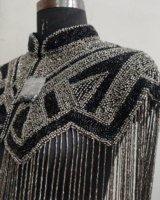 Nouvelle cape vintage pour femmes grandes tailles, brodée à la main, avec des paillettes, pour les soirées, les concerts, les tenues de club brillantes