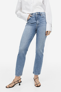 Jean évasé taille haute pour femme, coupe slim polyvalente, jambe large, en denim délavé et perforé, design tendance, OEM - Product Image 6