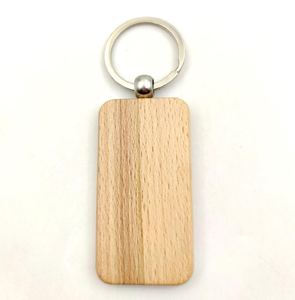 Wood Keychain Rectangle <b>Square</b> Shape Portable Keyring Wood Keychain Oval Shape Eco-Friendly Solid Wood Keyring With Metal Ring - Product Image 6