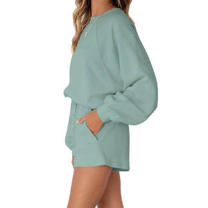 Conjunto Casual de Verano, Camiseta Corta Transpirable y Pantalones Cortos por Encima de la Rodilla con Decoración Personalizada para Uso Diario - Product Image 3