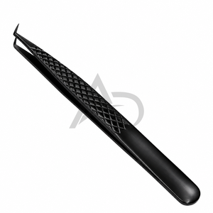 Pince à épiler isolée à 45 degrés pour extensions de cils, en acier inoxydable, avec grip texturé, logo personnalisé, instrument de beauté - Product Image 6