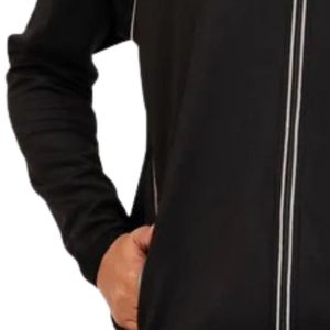 Chaqueta Deportiva Casual para Mujer, Negra, con Cierre Completo, Cuello Alto, Manga Larga, Ribete en Contraste, Bolsillos Laterales, Ligera - Product Image 3