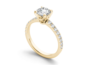 Anillo Solitario Clásico de Diamante Cultivado en Laboratorio de 1 Quilate, Oro Sólido de 14K, Corte Brillante Redondo VS VVS EF, para Uso Diario, Boda, Estilo Moderno - Product Image 3