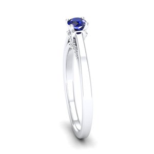 Nouvelle arrivée REYES : bague en argent sterling 925 avec moissanite certifiée GRA et saphir bleu pour femme, bague pierre de naissance - Product Image 3