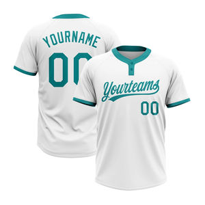 Camiseta de Béisbol/Sóftbol Premium de Dos Botones, 100% Poliéster Transpirable, Manga Corta, Tallas Grandes, Ropa Deportiva para Hombre/Mujer - Product Image 1