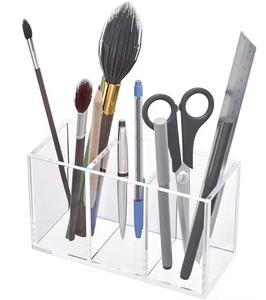 Transparent Acrylic Pen <b>Case</b> <b>Lipstick</b> Holder Desktop Pencil Cup Stationery Organizer for Office Desktop Acrylic Pen Holder - Product Image 6