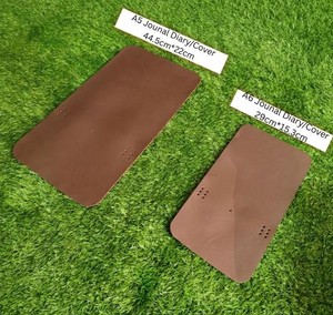 Protège-documents de voyage A5 et A6 en cuir de vachette marron professionnel, artisanal et tanné, pour papeterie de direction et journal, organisateur de fournitures - Product Image 1