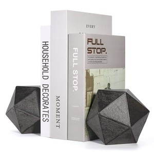 Acacia Wood Geometric Pyramid Bookends with <b>Black</b> Steel <b>Frame</b> Wholesale - Product Image 1