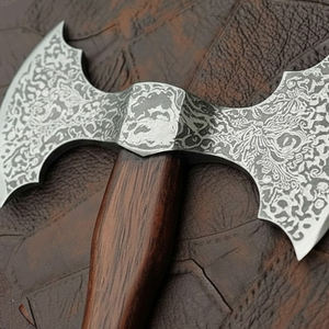 Damascus Steel Double Head <b>Axe</b> Artisan Made Outdoor Equipment Tool With Balanced Design Damascus Steel Double Head <b>Axe</b> - Product Image 6