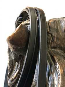 บังเหียนม้าหนังสีดำพร้อมห่วงปรับระดับได้ อุปกรณ์ขี่ม้าแบบตะวันตก - Product Image 3