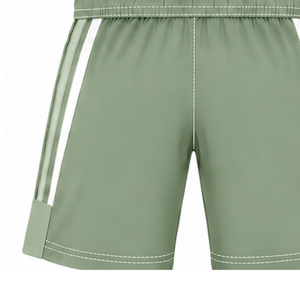 Shorts de rugby personnalisés vert sauge et blanc, uniforme d'équipe, respirant, léger, vêtements de sport personnalisés, performance athlétique - Product Image 3