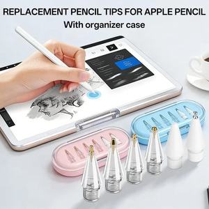 Ensemble de pointes de stylet de remplacement résistantes à l'usure <span class=keywords><strong>en</strong></span> métal et plastique, 6 types de pointes 2B HB, boîte de rangement pour <span class=keywords><strong>Pencil</strong></span> 1ère/2ème génération/USB C/Pro Gen - Product Image 6