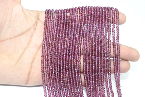 ลูกปัดพลอยโกเมน Rhodolite ขนาด13นิ้วขนาด3.5-4มม. ลูกปัดธรรมชาติสำหรับทำเครื่องประดับ - Product Image 4