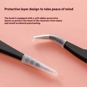 Pince à épiler de précision en acier inoxydable 12,5 cm à pointe inclinée et lisse, outil de maquillage professionnel - Product Image 4