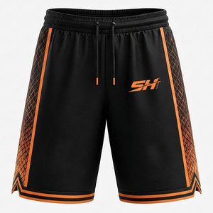 Comprehensive Sizing Basketball <b>Shorts</b> <b>Men</b> Loose Leg Training Workout Game Competition Wear Custom <b>Silk</b> Screen Print Solid 100% - Product Image 1