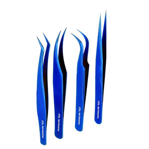 แหนบต่อขนตาสีฟ้า รุ่น Blue Volume Lash Extension แบบมืออาชีพ 90 องศา ทำจากสแตนเลสสตีล สำหรับการต่อขนตาอย่างแม่นยำ - Product Image 1