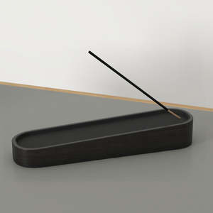 Porta Incienso de Madera con Tapa Gris para Incienso en Barra, Uso en Aromaterapia, Material de Bambú para Todas las Estaciones - Product Image 2