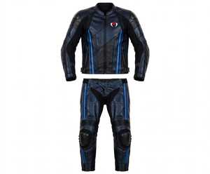Traje de Motociclismo de Cuero Negro y Amarillo Personalizable con Estampado para Hombre, Chaqueta y Pantalones, Conjunto de Equipo de Protección para Conducir - Product Image 6