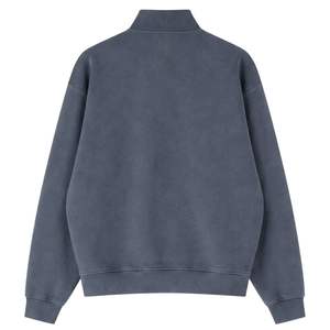 Conjunto de Chaqueta y Pantalones Deportivos para Hombre, Estilo Urbano, de Algodón, con Cuello Alto y Cierre de Cremallera, Color Gris Lavado, Tejido Acanalado - Product Image 2