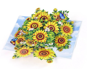 การ์ดอวยพรแบบป๊อปอัพลายดอกทานตะวันสุดหรู ทำด้วยกระดาษแฮนด์เมด - Product Image 5