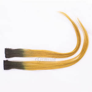 Extensiones de cabello indio virgen de una sola pieza Raw 100g Remy Blonde Silky Straight Wave Natural Hair Highlights Clip-On Set - Product Image 4