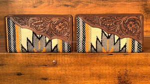 Cartera de Mano de Cuero Acolchado Azteca para Mujer, Cartera de Múltiples Pliegues, Cartera Acolchada Azteca Única, Novedad - Product Image 2