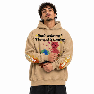 Sudadera con Capucha Unisex Extra Grande de Algodón con Estampado de Dibujos Animados, Mangas con Diseño de Llama, Informal, para Otoño - Product Image 4