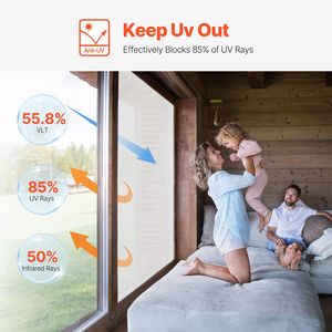 Pellicola per Finestre Non Adesiva a Effetto Statico, Riflettente, Oscurante, Protezione Solare, Controllo del Calore, Pellicola Privacy per Vetri Smerigliati, Adesivo per Finestre - Product Image 3