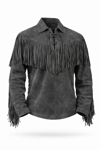 Custom Western <b>Suede</b> Leather Fringe <b>Jacket</b> for Men Soft Grey Cowboy Style Spring Wear Regular Fit Low MOQ Bulk Order - Product Image 6