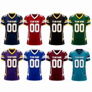 Maillot de football américain personnalisé, respirant, anti-humidité, antibactérien, grande taille, avec étiquette privée OEM sur le devant, short d'équipe personnalisé - Product Image 2