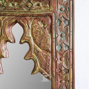Modern Boho Accent <b>Mirror</b> <b>Set</b> for Entryway Intricate Carved Border Design with Timeless Decorative Appeal - Product Image 3