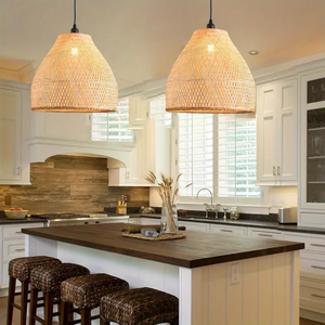 Bamboo Woven Pendant <b>Light</b> for Home Interior Decoration <b>Dining</b> Room and Bedroom - Product Image 6