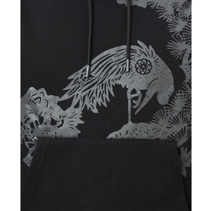 Sweat-shirt à capuche noir pour homme, coupe classique, en coton tricoté, imprimé décontracté, poche avant, vêtement d'automne - Product Image 5