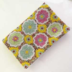 Decorative Handmade Lightweight Polyester Embroidered Clutch Bag <b>Sequins</b> Beads Floral Artwork for Stylish Ladies Valentine's Day - Product Image 2