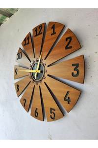 Reloj de Pared de Madera Maciza Grabado Personalizado, Reloj de Madera Hecho a Mano con Movimiento Silencioso, Decoración Moderna para el Hogar, Artículo de Regalo - Product Image 2