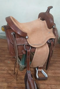 Sillín de caballo de cuerda occidental antiguo, caballo de sillín de estilo vaquero americano con accesorios a juego, lo mejor para montar en carreras de cuerda - Product Image 3