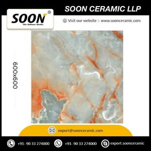 Carreaux muraux en porcelaine effet marbre saphir Welkin modernes, finition brillante, 600x600mm, imitation texture mur de briques, prochainement disponible - Product Image 2