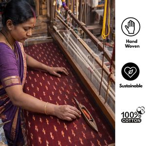 Tela de Algodón Ikat de Primera Calidad, Tejida a Mano por Artesanos, Ecológica, Lavable, Textil Tradicional y Sostenible para Tapicería - Product Image 5