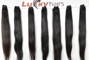 Cabello Natural 100% Indio Liso, Extensiones de Cabello Humano Virgen Remy con Cutícula Alineada, Color Negro Natural, Doble Trama - Product Image 2