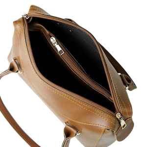 Bolso de mano informal de cuero genuino para mujer con cierre de cremallera |   Bolsa de Hombro Portátil Impermeable de Primera Calidad - Product Image 3