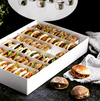 Boîte de boulangerie biodégradable écologique pour sushi, gâteau, biscuit, bonbon, crêpe, pain - Emballage en papier personnalisable avec fenêtre