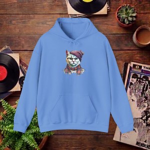 Sudadera con capucha con estampado de gato de dibujos animados, ropa informal unisex para otoño, sudadera con capucha rosa, sudadera con capucha de dibujos animados para hombre - Product Image 3
