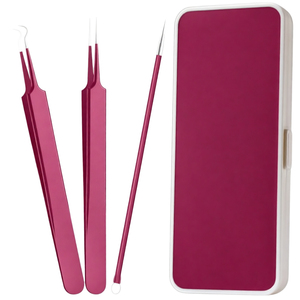 Professional Eyelash Tweezer Stainless Steel Facial Tweezers Blackhead <b>Ingrown</b> <b>Hair</b> <b>Remover</b> Extraction <b>Tools</b> - Product Image 1
