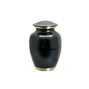 Urna de cremación recubierta de polvo negro, forma redonda, calidad superior, gran oferta, urna americana, elegante, barata, venta al por mayor - Product Image 1