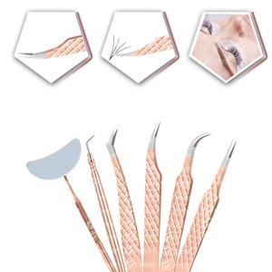 Belles couleurs japonais en acier inoxydable extension de cils pince à épiler Logo personnalisé accessoires outils russe Volume cils pointus - Product Image 3