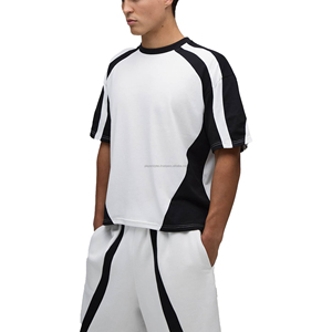 Mens Plain Color Cotton Shorts <b>Set</b> With Short Sleeve Crew Neck T Shirt OEM Clothing Manufacturer - Product Image 3