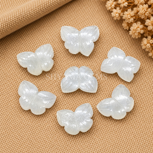 Cuentas de Piedra Preciosa Facetada de Piedra Lunar Blanca en Forma de Mariposa de 13 mm para la Fabricación de Joyas, Cuentas Sueltas al por Mayor, Suministros para Manualidades - Product Image 3