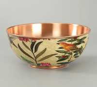 Bol en cuivre martelé à large rebord, bassine ronde en métal pour salade, corbeille à fruits de comptoir, vaisselle de luxe, centre de table