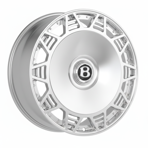 Llantas de aleación Bentley ligeras, forjadas por flujo, de una pieza, con radios múltiples, acabado plateado mecanizado, de 19, 20, 21 y 22 pulgadas. - Product Image 3