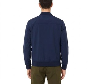 Chaqueta Bomber Ligera Azul Marino para Hombre, Tela de Poliéster y Nailon, Cuello Acanalado, Cierre Completo, Ropa Casual de Exterior, Prenda Personalizada - Product Image 3